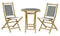 Tables Bamboo Table - 20" X 15" X 36" Natural Bamboo, Black & White Poly-Rattan Bamboo Set of Chairs and a Table HomeRoots