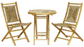 Tables Bamboo Table - 20" X 15" X 36" Natural Bamboo, Natural Sea Grass Bamboo Weave set of Chairs and a Table HomeRoots