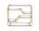 Tables Bar Height Table - 36" X 14" X 31" Gold And Clear Glass Bar Table HomeRoots