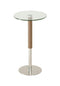 Tables Bar Height Table - 44" Veneer, Glass, and Steel Round Bar Table HomeRoots