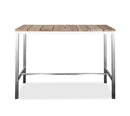 Tables Bar Height Table - 55" X 27" X 42" Teak Wood & Stainless Steel Bar Table HomeRoots