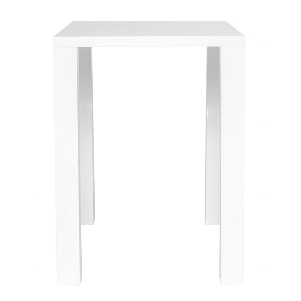 Tables Bar Table - 31.5" X 31.5" X 42.13" High Gloss White Laminated Ceramic Glass Square Bar Table HomeRoots