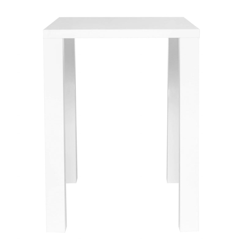 Tables Bar Table - 31.5" X 31.5" X 42.13" High Gloss White Laminated Ceramic Glass Square Bar Table HomeRoots