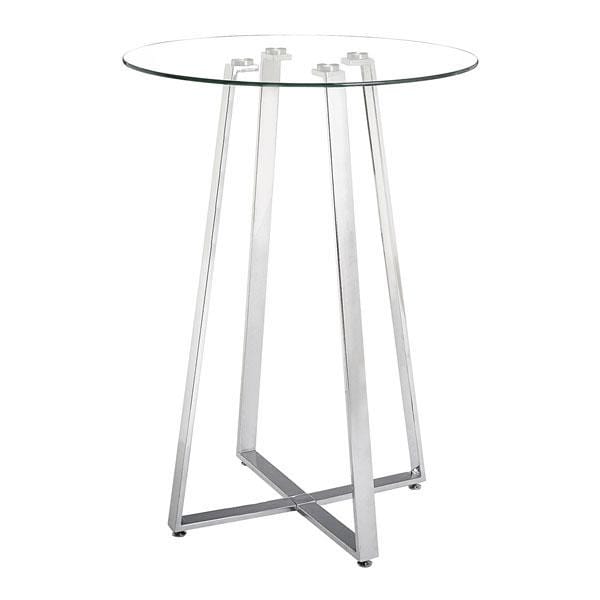 Tables Bar Table - 35.4" X 35.4" X 41.9" Brushed Aluminum Bar Table HomeRoots