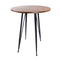 Tables Bar Table - 35.44" X 35.44" X 41.15" American Walnut Veneer over MDF Round Bar Table with Black Powder Coated Steel Legs HomeRoots