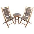 Tables Bistro Table Set - 20" X 15" X 36" Brown/Brown Bamboo Chairs and a Table Bistro Set HomeRoots