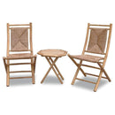 Tables Bistro Table Set 20" X 15" X 36" Natural Bamboo Chairs and a Table Bistro Set 4716 HomeRoots