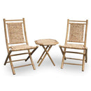 Tables Bistro Table Set - 20" X 15" X 36" Natural Bamboo Chairs and a Table Bistro Set HomeRoots