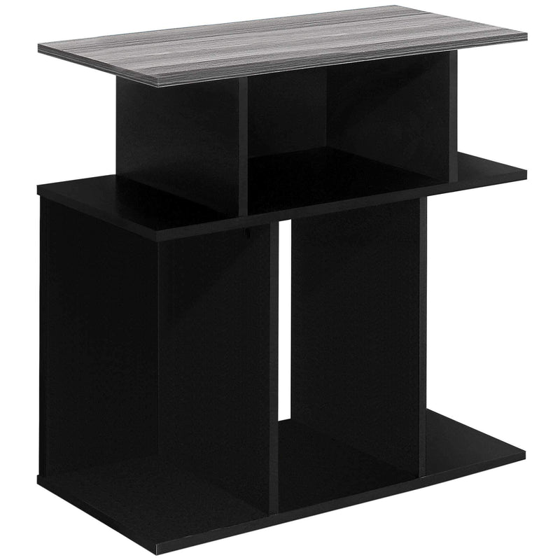 Tables Black Accent Table - 11'.75" x 23'.75" x 23'.75" Black, Grey, Particle Board, Laminate - Accent Table HomeRoots