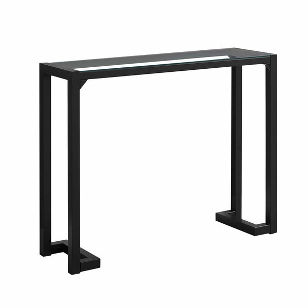 Tables Black Accent Table - 12" x 42" x 32" Black, Tempered Metal - Accent Table HomeRoots