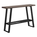 Tables Black Accent Table - 12" x 47'.25" x 32" Dark Taupe, Black, Metal, Hollow-Core, Particle Board - Accent Table Hall Console HomeRoots