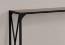 Tables Black Accent Table - 12" x 48" x 32" Dark Taupe, Black, Mdf, Metal - Accent Table HomeRoots