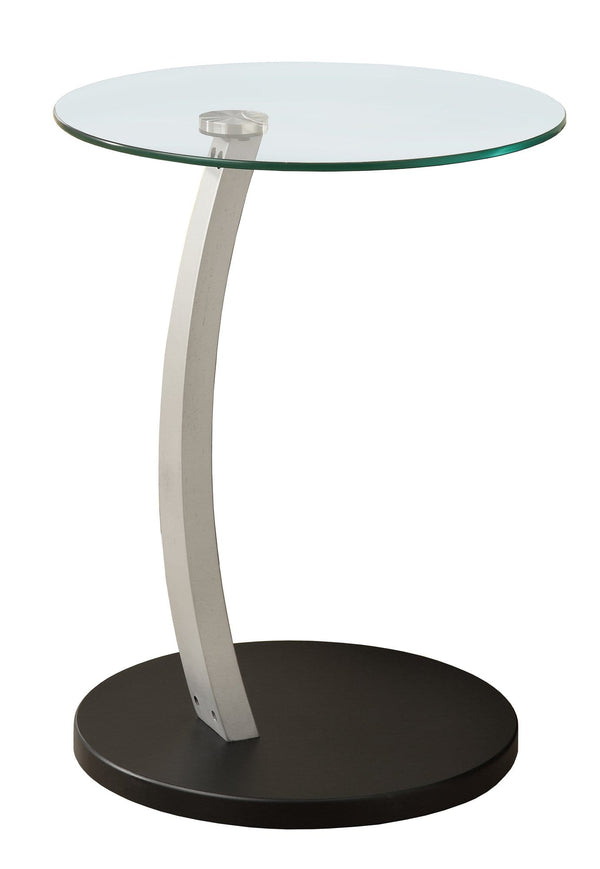 Tables Black Accent Table - 17'.75" x 17'.75" x 24" Black/Silver, Particle Board, Tempered Glass - Accent Table HomeRoots