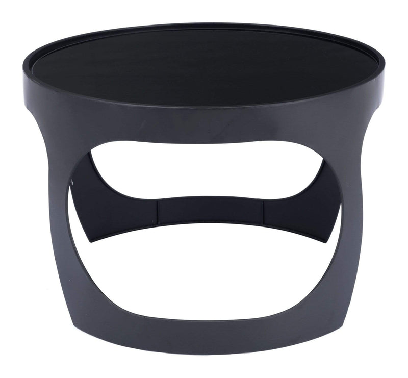 Tables Black End Tables - 23.6" x 23.6" x 15.7" Black, Glass, Steel, End Table HomeRoots