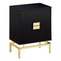 Tables Cheap Accent Tables - 12'.75" x 18'.25" x 23'.5" Cappuccino, Gold, Particle Board, Metal - Accent Table HomeRoots