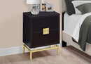 Tables Cheap Accent Tables - 12'.75" x 18'.25" x 23'.5" Cappuccino, Gold, Particle Board, Metal - Accent Table HomeRoots