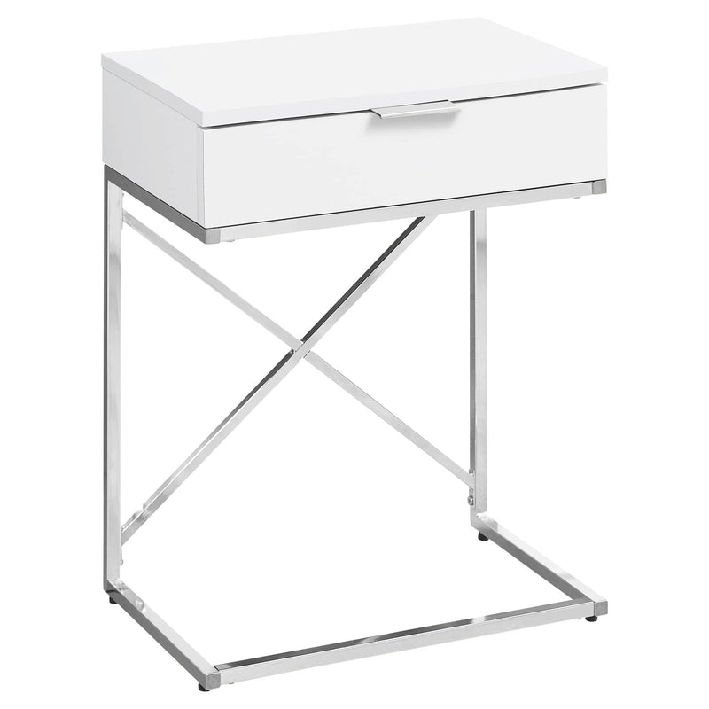 Tables Cheap Accent Tables - 12'.75" x 18'.25" x 23'.5" White, Particle Board, Metal - Accent Table HomeRoots