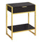 Tables Cheap Accent Tables - 12'.75" x 19'.5" x 23'.75" Cappuccino, Gold, Particle Board, Metal - Accent Table HomeRoots