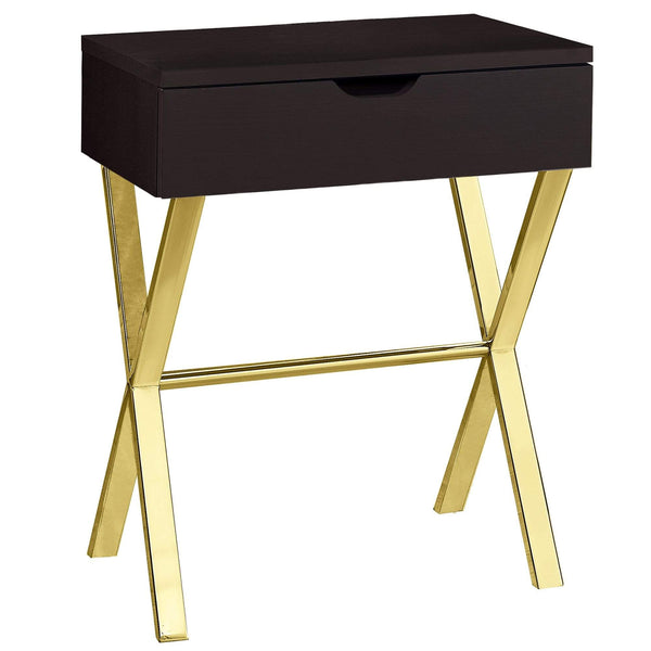 Tables Cheap Accent Tables - 12" x 18'.25" x 22'.25" Cappuccino/Gold, Metal -Accent Table HomeRoots