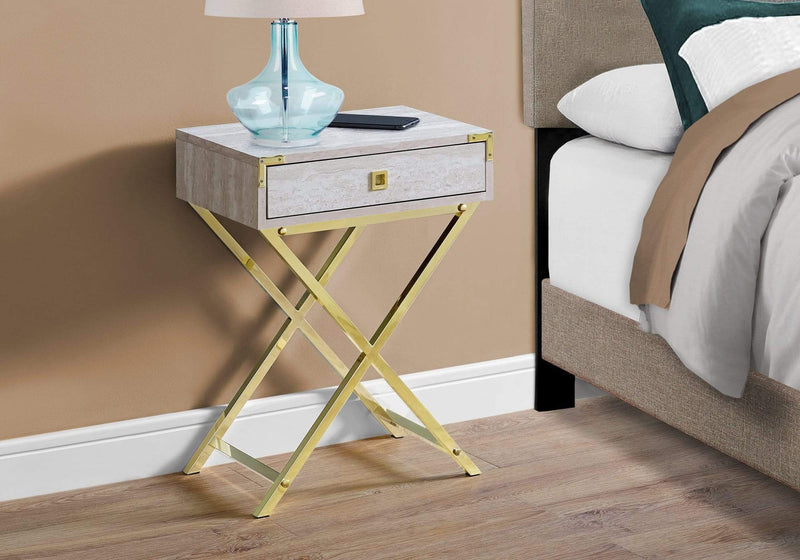Tables Cheap Accent Tables - 12" x 18'.25" x 24" Beige Marble/Gold Metal- Accent Table HomeRoots