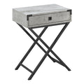 Tables Cheap Accent Tables - 12" x 18'.25" x 24" Grey Cement/Black Nickel Metal- Accent Table HomeRoots