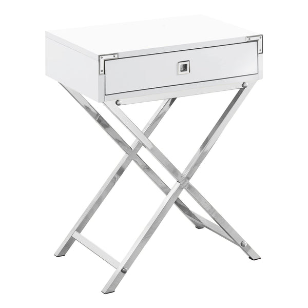 Tables Cheap Accent Tables - 12" x 18'.25" x 24" White, Mdf, Metal, Particle Board - Accent Table HomeRoots