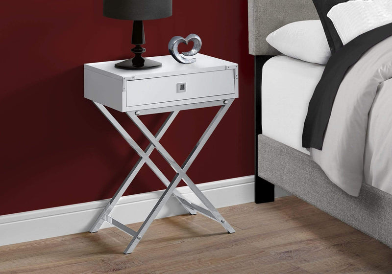 Tables Cheap Accent Tables - 12" x 18'.25" x 24" White, Mdf, Metal, Particle Board - Accent Table HomeRoots