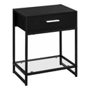 Tables Cheap Accent Tables - 12" x 18" x 22" Black/Black Metal, Tempered Glass - Accent Table HomeRoots