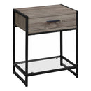 Tables Cheap Accent Tables - 12" x 18" x 22" Dark Taupe/Black, Tempered Glass - Accent Table HomeRoots