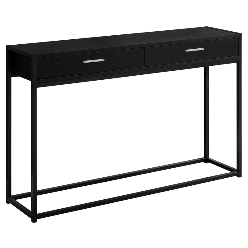 Tables Cheap Accent Tables - 12" x 48" x 32" Black, Black, Mdf, Laminate, Metal - Accent Table HomeRoots