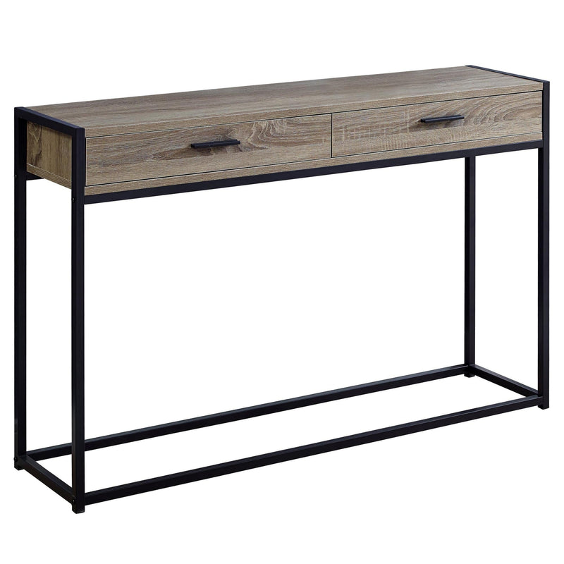 Tables Cheap Accent Tables - 12" x 48" x 32" Dark Taupe, Black, Mdf, Laminate, Metal - Accent Table HomeRoots