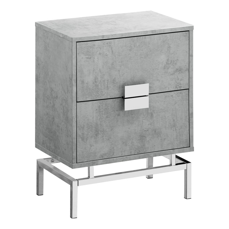 Tables Cheap Accent Tables - 23.5" Grey Cement White Particle Board and Chrome Metal Accent Table HomeRoots