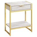 Tables Cheap Accent Tables - 24" Beige Marble Particle Board and MDF, and Gold Metal Accent Table HomeRoots