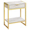 Tables Cheap Accent Tables - 24" Beige Marble Particle Board and MDF, and Gold Metal Accent Table HomeRoots