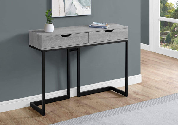 Tables Cheap Accent Tables - 32" Grey MDF and Black Metal Accent Table HomeRoots