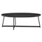 Tables Cheap Coffee Tables - 23.63" X 47.25" X 15.75" Oval Coffee Table in Black Ash Wood and Black HomeRoots