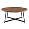 Tables Cheap Coffee Tables - 35.44" X 35.44" X 15.75" Round Coffee Table in American Walnut and Black HomeRoots