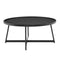 Tables Cheap Coffee Tables - 35.44" X 35.44" X 15.75" Round Coffee Table in Black Ash Wood and Black HomeRoots