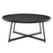 Tables Cheap Coffee Tables - 35.44" X 35.44" X 15.75" Round Coffee Table in Black Ash Wood and Black HomeRoots