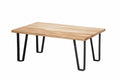 Tables Cheap Coffee Tables - 42" X 28" X 18" Natural Maple And Steel Coffee Table HomeRoots