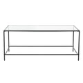 Tables Cheap Coffee Tables - 43.76" X 20.76" X 17.88" Coffee Table in Clear Glass with Black Base HomeRoots