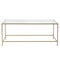Tables Cheap Coffee Tables - 43.76" X 20.76" X 17.88" Coffee Table in Clear Glass with Brass Base HomeRoots