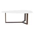 Tables Cheap Coffee Tables - 47.64" X 27.56" X 14.97" Coffee Table in Matte White with Dark Walnut Base HomeRoots