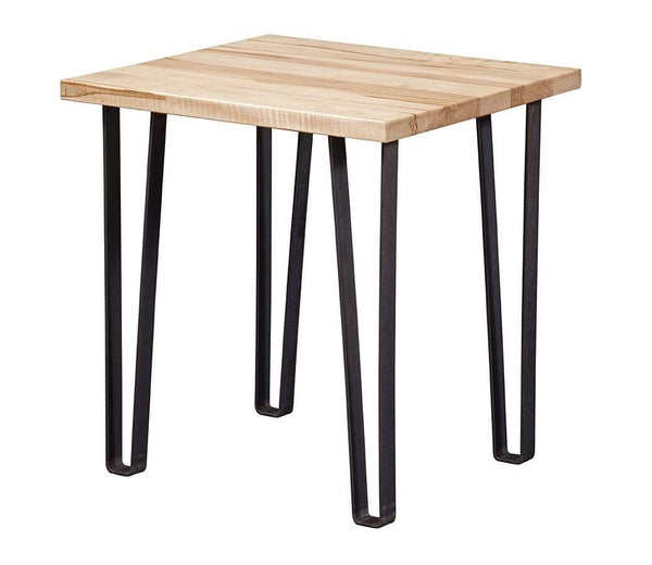 Tables Cheap End Tables - 22" X 22" X 24" Natural Maple And Steel End Table HomeRoots