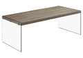 Tables Coffee Table Sets - 22" x 44" x 16" Dark Taupe, Tempered Glass - Coffee Table HomeRoots