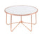 Tables Coffee Table Sets - 34" X 34" X 18" Frosted Glass And Rose Gold Coffee Table HomeRoots