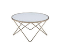 Tables Coffee Table Sets - 34" X 34" X 18" Frosted Glass Champagne Coffee Table HomeRoots