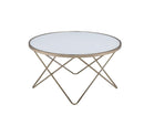 Tables Coffee Table Sets - 34" X 34" X 18" Frosted Glass Champagne Coffee Table HomeRoots