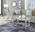 Tables Coffee Table Sets - 38" X 38" X 18" Clear Acrylic, Chrome And Clear Glass Coffee Table HomeRoots