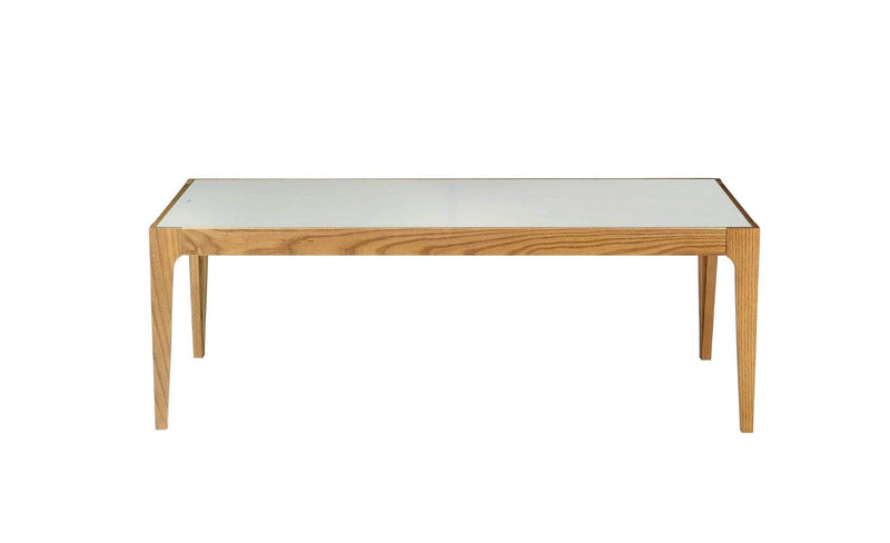 Tables Coffee Table Sets - 43" X 24" X 15" Natural And Frost Glass Coffee Table HomeRoots